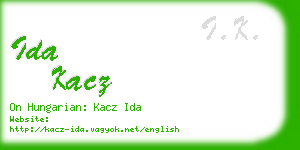 ida kacz business card